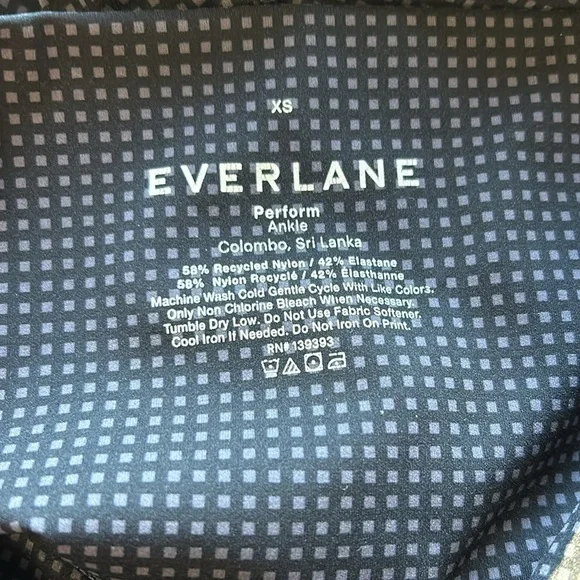 Everlane Perform Leggings Womens Grid High Rise Activewear Black Gray Pant Sz XS
